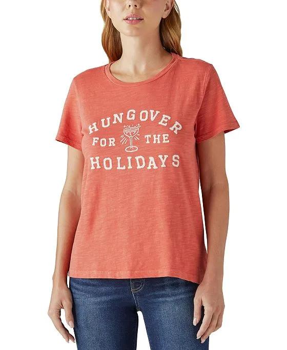 Women's Cotton Hungover For The Holidays Tee
