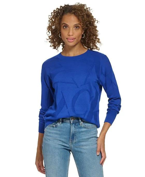 Women's Cotton Jacquard Logo Sweater