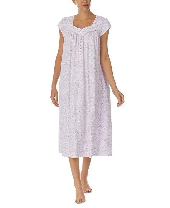 Women's Cotton Jersey Cap-Sleeve Nightgown