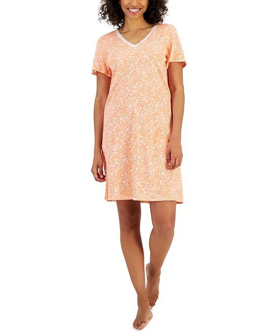 Women's Cotton Lace-Trim Essentials Sleepshirt, Created for Macy's