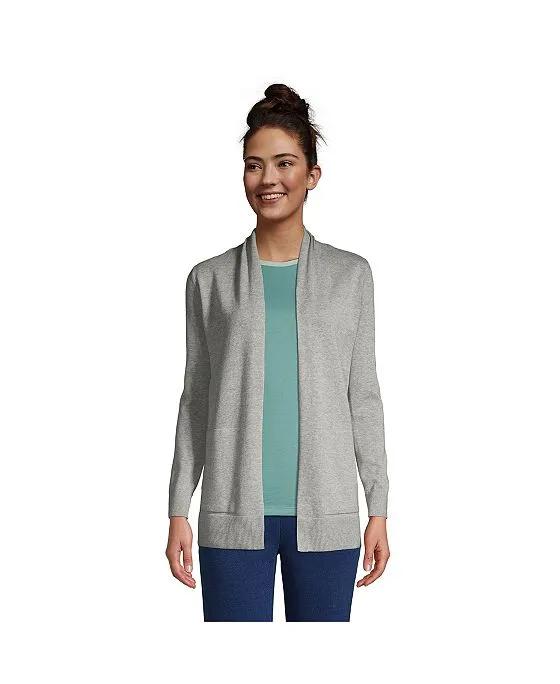 Women's Cotton Open Long Sleeve Cardigan Sweater