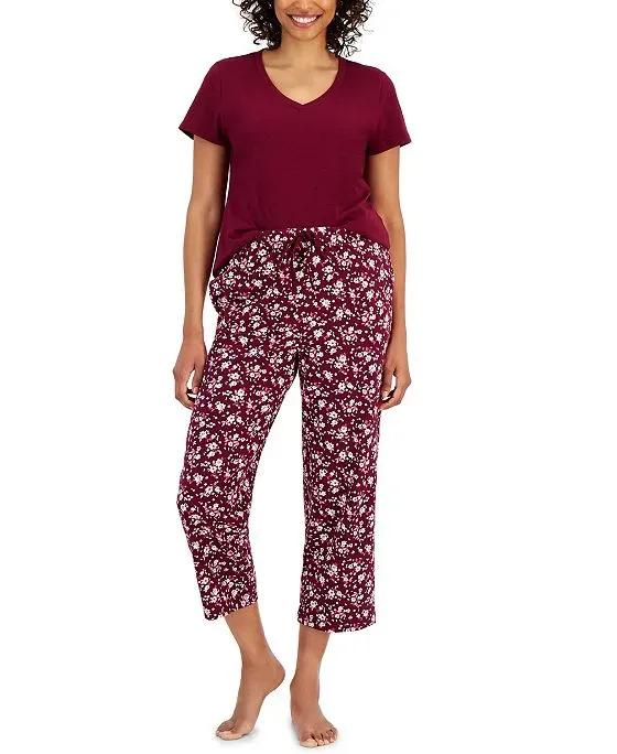 Women's Cotton Printed Cropped Pajama Pants, Created for Macy's