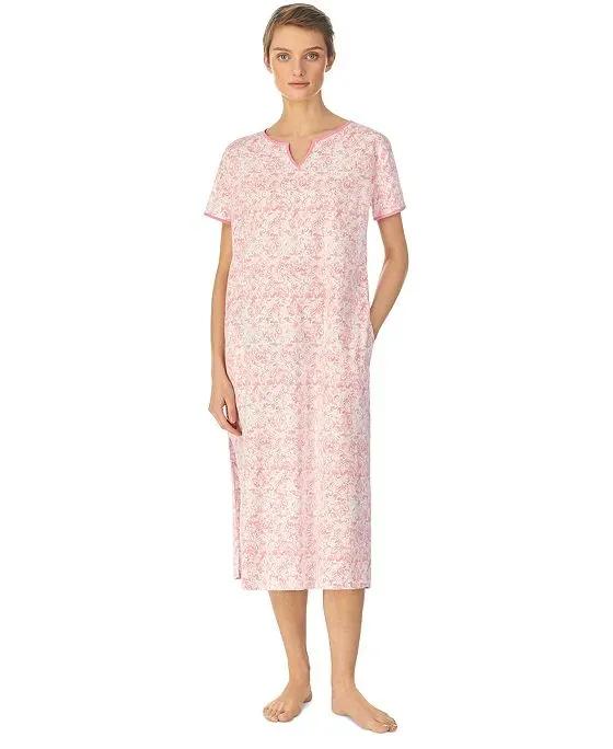 Women's Cotton Printed Short-Sleeve Nightgown