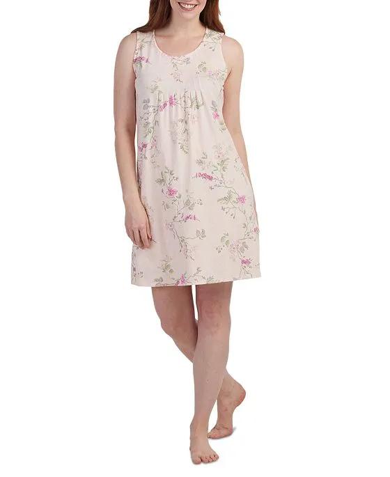 Women's Cotton Sleeveless Floral Nightgown