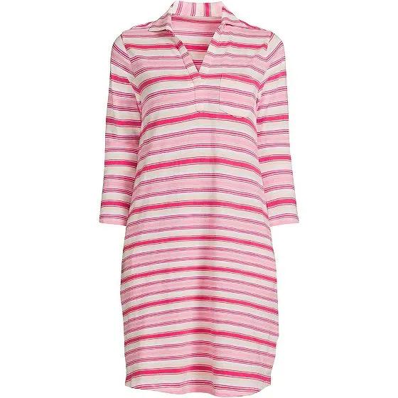 Women's Cotton Slub 3/4 Sleeve Polo Dress