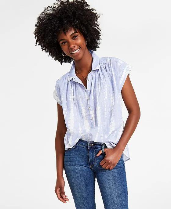 Women's Cotton Washed Dolman Popover Shirt