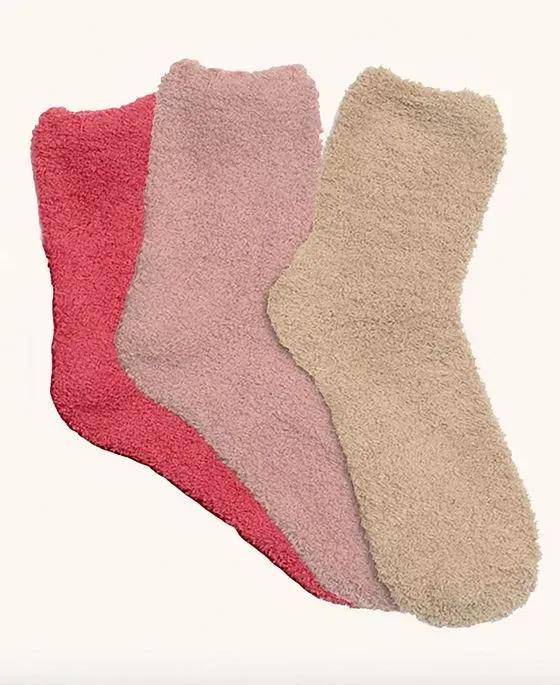 Women's Cozy Ankle Socks, Pack of 3