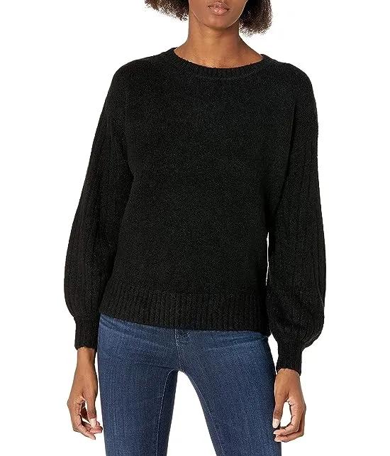 Women's Cozy Ribbed Puff Sleeve Sweater