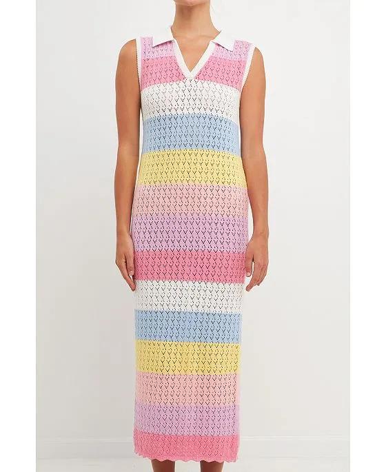 Women's Crochet Knit Maxi Dress
