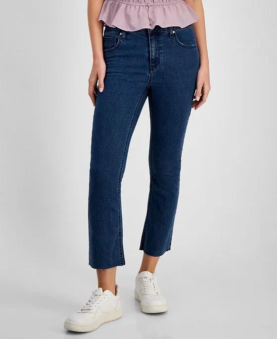 Women's Cropped Flare-Leg Frayed Jeans