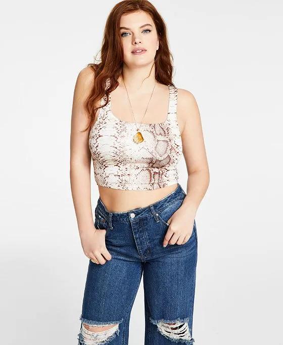 Women's Cropped Printed Tank Top, Created for Macy's