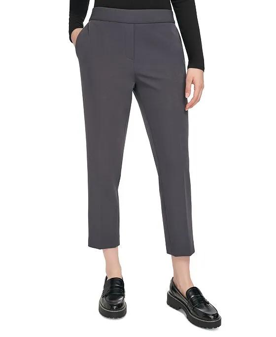 Women's Cropped Pull-On Straight-Leg Pants