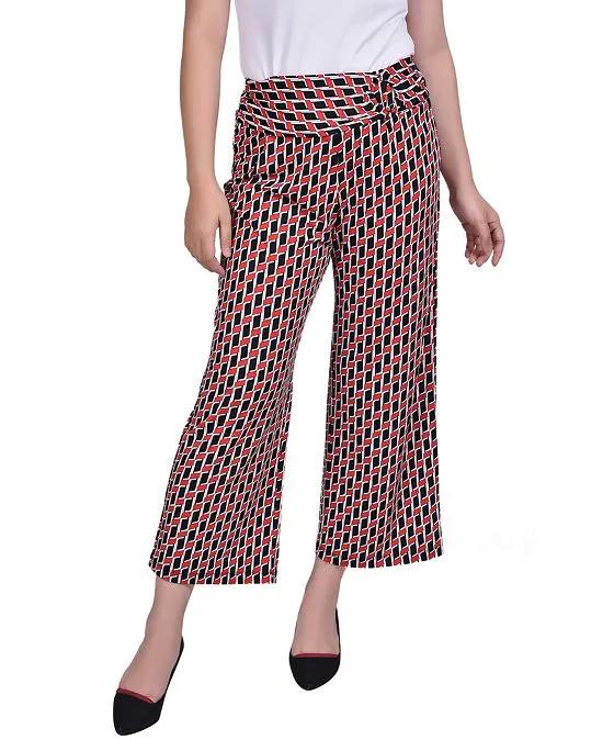 Women's Cropped Pull On with Faux Belt Pants