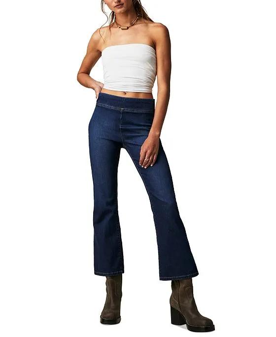 Women's Cropped Slim Flare-Leg Jeans