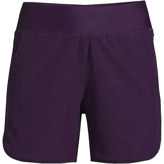 Women's Curvy Fit 5" Quick Dry Elastic Waist Swim Shorts with Panty