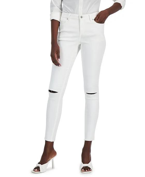 Women's Curvy Mid-Rise Ripped Skinny Jeans, Created for Macy's
