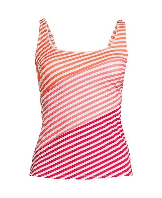 Women's DD-Cup Chlorine Resistant Square Neck Underwire Tankini Swimsuit Top Adjustable Straps