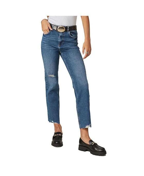 Women's DENVER-DIS High Rise Straight Jeans