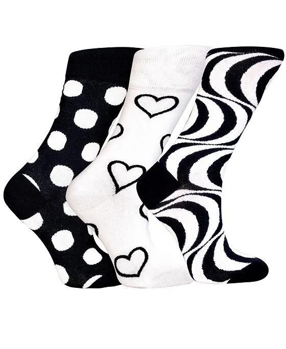 Women's Denver Gift Box of Cotton Seamless Toe Premium Colorful Fun Patterned Crew Socks, Pack of 3