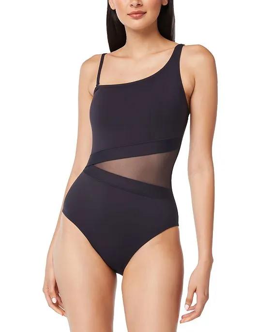 Women's Don't Mesh With Me One-Shoulder One-Piece Swimsuit 