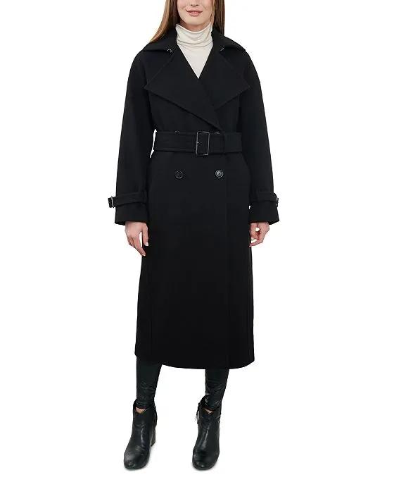 Women's Double-Breasted Belted Maxi Coat