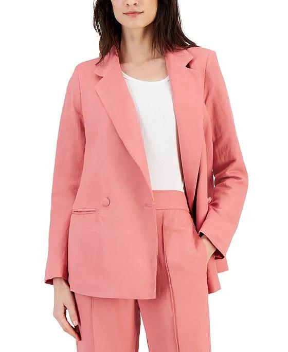 Women's Double-Breasted Linen-Blend Blazer, Created for Macy's 