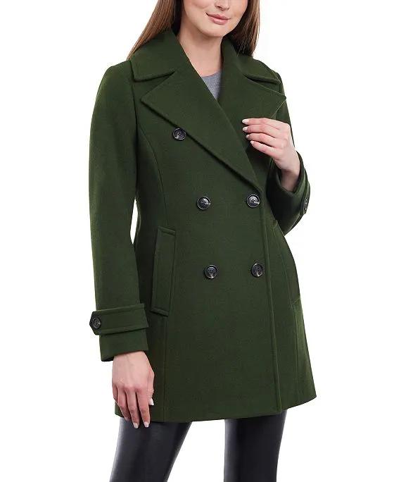 Women's Double-Breasted Notched-Collar Coat