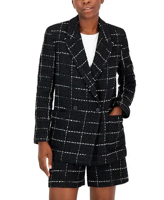 Women's Double-Breasted Relaxed Tweed Blazer