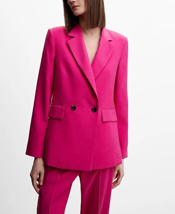 Women's Double-Breasted Suit Blazer