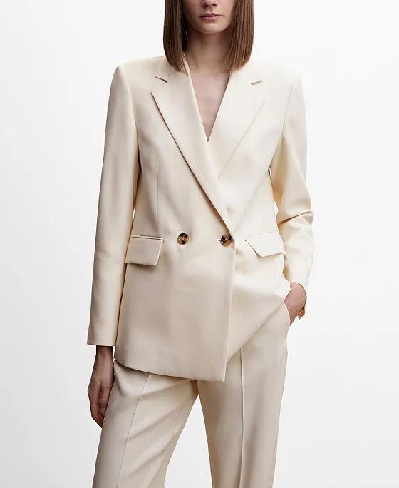 Women's Double-Breasted Suit Blazer
