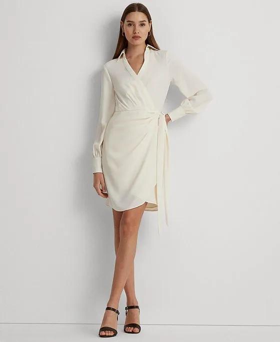 Women's Double-Faced Georgette Wrap Dress