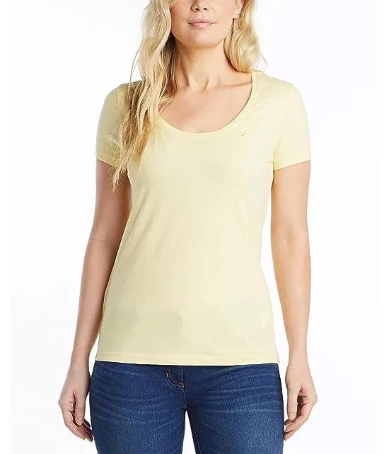 Women's Easy Comfort Scoop Neck Supersoft 100% Cotton Solid T-Shirt