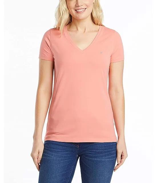 Women's Easy Comfort V-Neck Supersoft Stretch Cotton T-Shirt