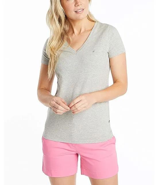 Women's Easy Comfort V-Neck Supersoft Stretch Cotton T-Shirt