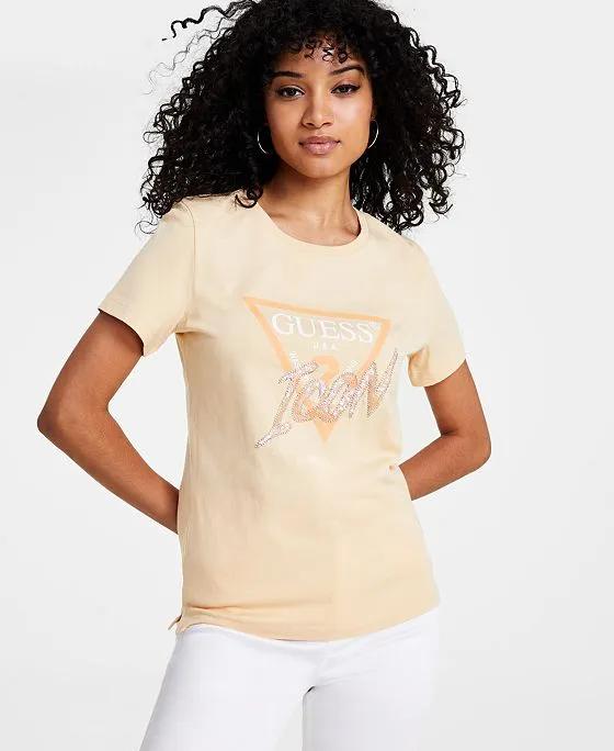 Women's Eco Rhinestone Icon Cotton Short-Sleeve T-Shirt 