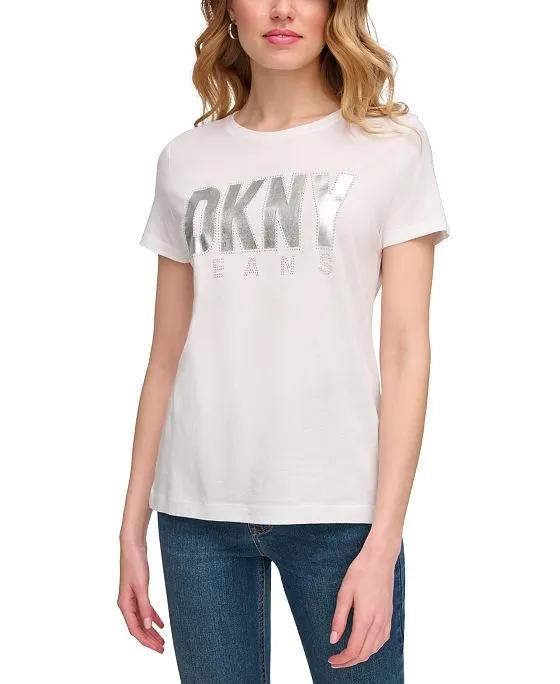 Women's Embellished Foiled Logo T-Shirt