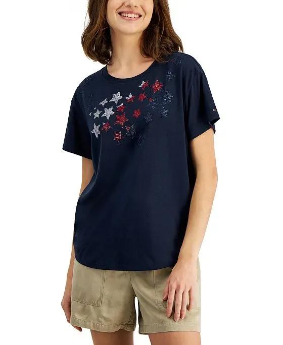 Women's Embellished Star Graphic T-Shirt