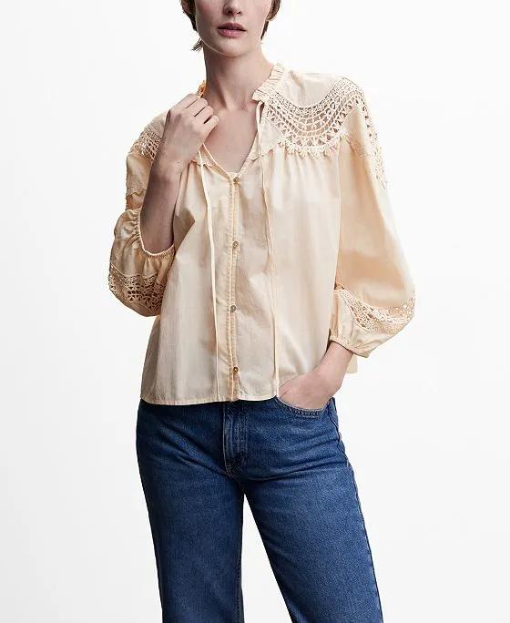 Women's Embroidered Cord Blouse