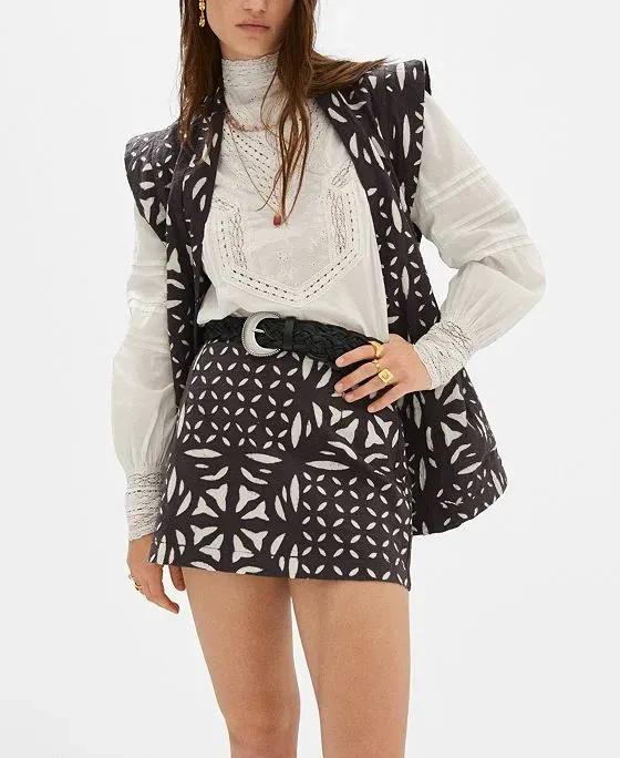 Women's Embroidered Cotton Skirt
