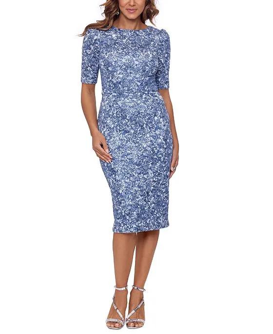 Women's Embroidered Lace Sheath Dress