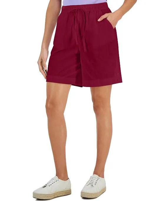 Women's Emilia Cotton Solid-Color Shorts, Created for Macy's