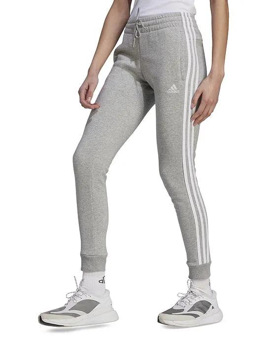 Women's Essentials 3-Stripe Fleece Sweatpant Joggers