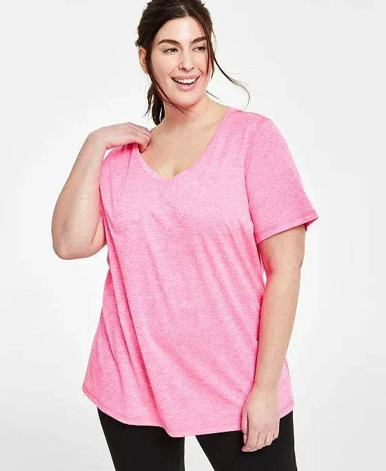 Women's Essentials Rapidry Heathered Performance T-Shirt, XS-4X, Created for Macy's