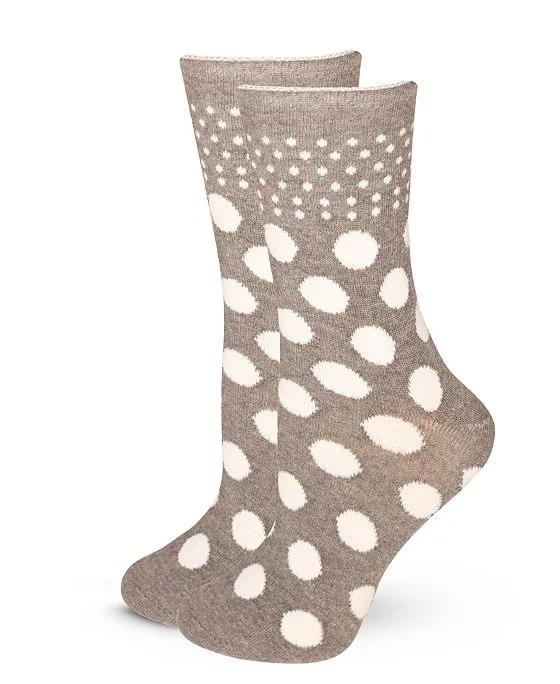 Women's European Made Large-Dot Pattern 1 Pair of Cotton Socks