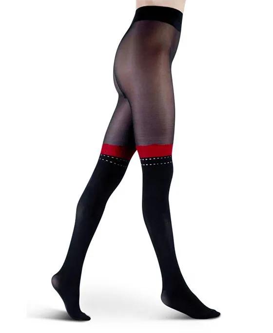 Women's European Made Over The Knee Stripe Print 1 Pair of Tights