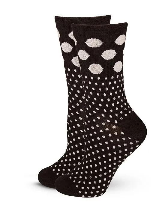 Women's European Made Small-Dot Pattern 1 Pair of Cotton Socks