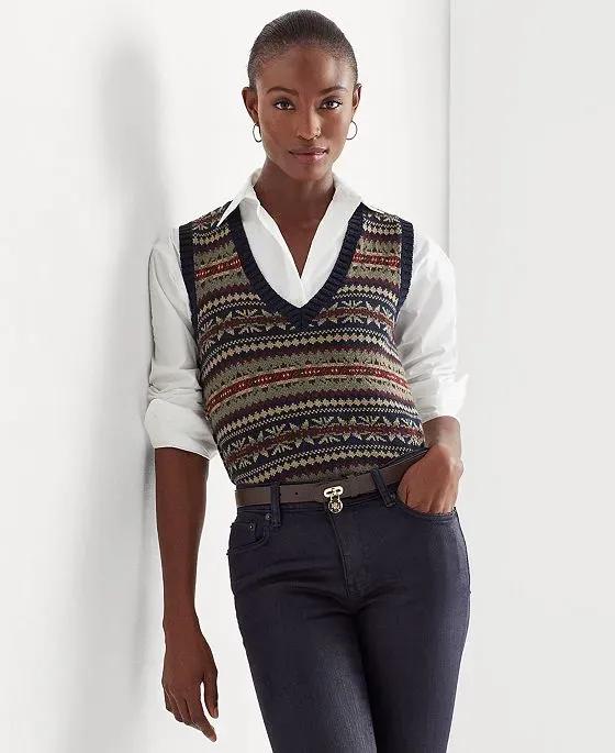 Women's Fair Isle V-Neck Sweater Vest