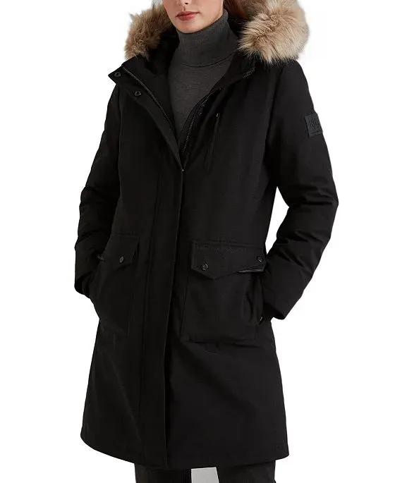 Women's Faux Fur Hooded Parka Coat, Created for Macy's 