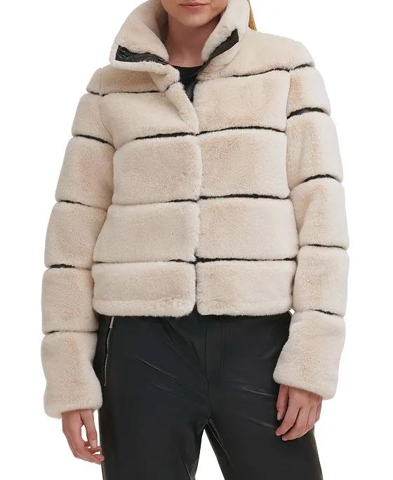 Women's Faux-Leather & Faux-Fur Coat