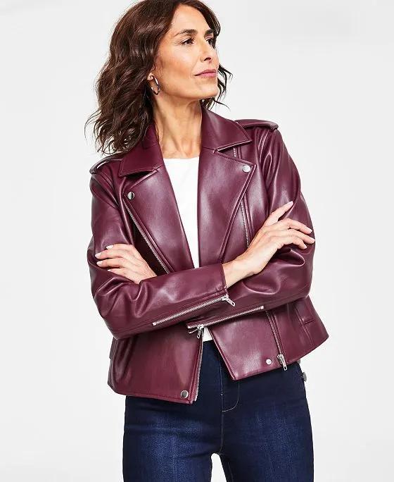 Women's Faux-Leather Jacket, Created for Macy's